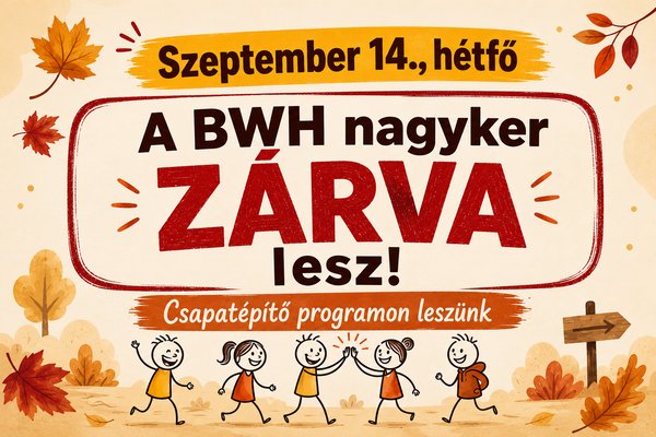 Szept. 14-én zárva
