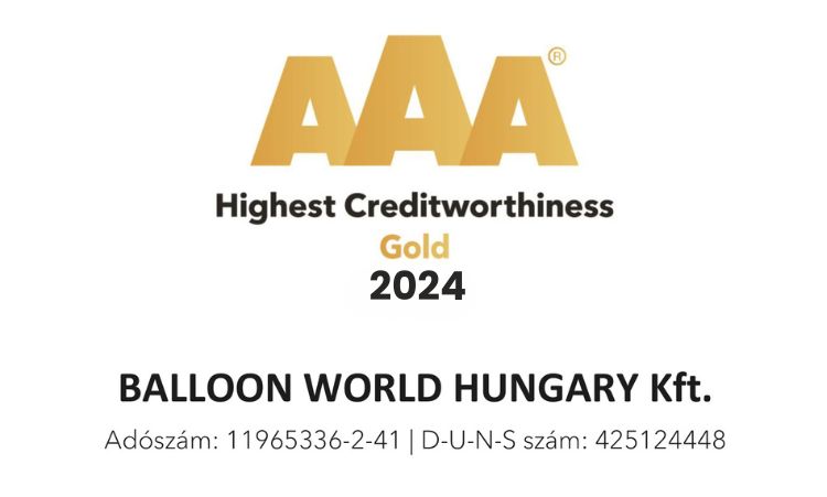 A Balloon World Hungary Kft. megszerezte a  Dun & Bradstreet  Arany AAA minősítésétt