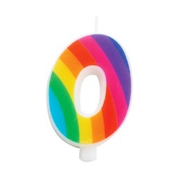 0-ás Szivárvány Színű Szülinapi Számgyertya