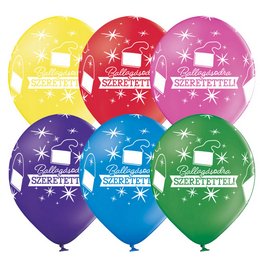 11 inch-es Ballagásodra Szeretettel Tarisznyás Assortment Lufi (6 db/csomag)