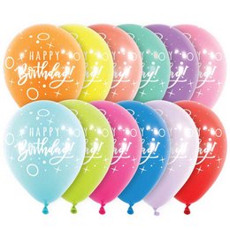 11 inch-es Birthday Dot Sparkle Assortment Szülinap Lufi (6 db/csomag)