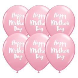 11 inch-es Mother's Day Script Pink Lufi (6 db/csomag)