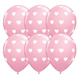 11 inch-es Big Hearts Pink Lufi (6 db/csomag)