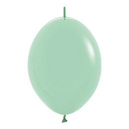 12 inch-es Pastel Dusk Green Tea - Zöldtea Link-o-loon Lufi (50 db/csomag)