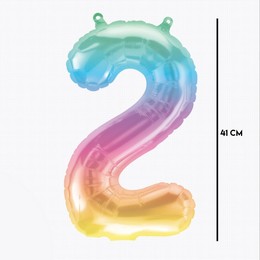 16 inch-es Jelli Ombre - Színes 2-es Alakú Szám Fólia Lufi