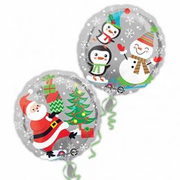 17 inch-es Santa, Snowman & Penguins Karácsonyi Fólia Lufi