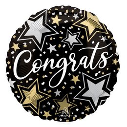 18 inch-es Gratulálok - Congrats Stars Fólia Lufi
