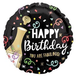 18 inch-es Happy Birthday Gold Bubbly Szülinapi Fólia Lufi