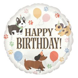 18 inch-es Happy Birthday Pawsome Party Szülinapi Fólia Lufi