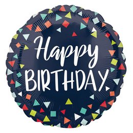 18 inch-es Happy Birthday Színes Konfetti Szülinapi Fólia Lufi
