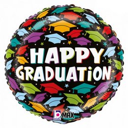 18 inch-es Happy Graduation Brilliant Hats Ballagási Fólia Lufi