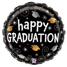 18 inch-es Happy Graduation Swirls Ballagási Fólia Lufi