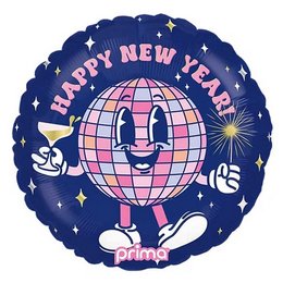 18 inch-es Happy New Year Disco Ball Buddy Fólia Lufi