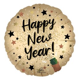 18 inch-es Happy New Year Natural Sparkle Fólia Lufi