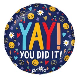 18 inch-es Yay You Did It Groovy Icons Ballagási Fólia Lufi