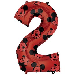 26 inch-es Mickey Egér - Mickey Mouse Mintás Number 2 Red Számos Fólia Lufi