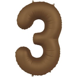 34 inch-es 3 Matt Barna - Chocolate Brown Számos Super Shape Fólia Lufi