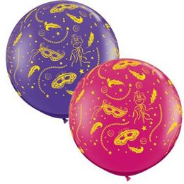 3 feet-es Mardi Gras Party-A-Round Violet & Berry Lufi (2 db/csomag)