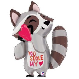 31 inch-es Mosómedve Szívvel - Raccoon Fólia Lufi