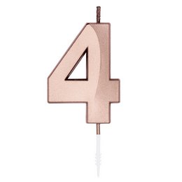 4-es Metál Rosegold Szülinapi Számgyertya