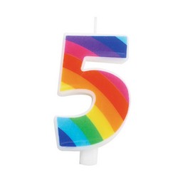 5-ös Szivárvány Színű Szülinapi Számgyertya