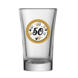 50-es Elegáns Léggömbös Szülinapi Feles Pohár