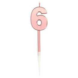 6-os Rosegold Színű Számos Szülinapi Gyertya