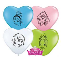 6 inch-es Hercegnők - Disney Princess Faces Special Assortment Szív Lufi (100 db/cs)
