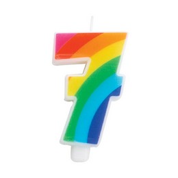 7-es Szivárvány Színű Szülinapi Számgyertya