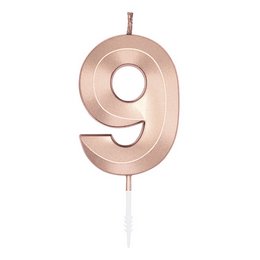 9-es Metál Rosegold Szülinapi Számgyertya