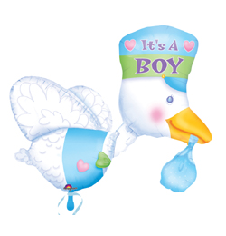 It is a Boy - Bundle of Joy Stork - Super Shape Fólia Lufi Babaszületésre