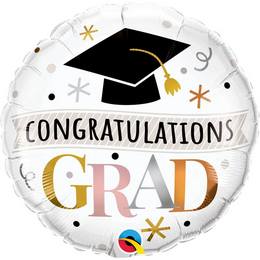 18 inch-es Congratulations Grad Rosegold Fólia Lufi Ballagásra