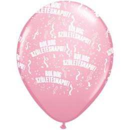 11 inch-es Boldog Születésnapot Pink Lufi (6 db/csomag)