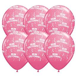 11 inch-es Boldog Születésnapot Rózsaszín - Rose Lufi (6 db/csomag)