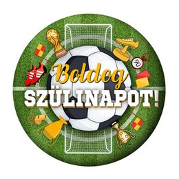 Boldog Szülinapot Foci Mintás Szülinapi Kitűző - 5,5 cm