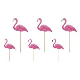 Flamingó Dekoráció Pálcán - 6 db-os