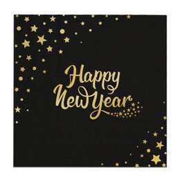 Happy New Year Mintás Parti Szalvéta, 10 db-os