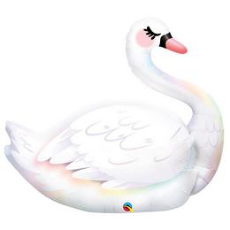 35 inch-es Graceful Swan - Kecses Fehér Hattyú Fólia Lufi