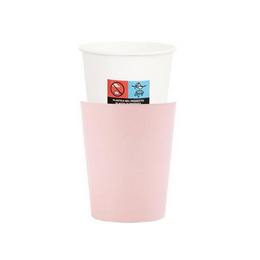 Rózsaszín Pohárgyűrű és Papír Pohár - 250 ml, 8 db-os