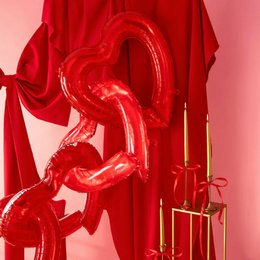 Piros Szív Fólia Lufi, 70 cm-es