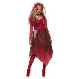Piros Temető Menyasszony Női Jelmez Halloweenre, M-es