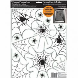 Pókháló Mintás Ablakdekoráció Halloweenre, 14 db-os