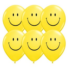 11 inch-es Smile Face Yellow Lufi (6 db/csomag)