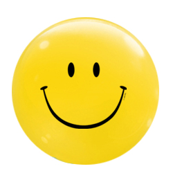 5 inch-es Smile Face Top print Lufi (25 db/csomag)