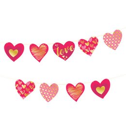 Szívecske Mintás Girland Valentin Napra, 200 cm-es