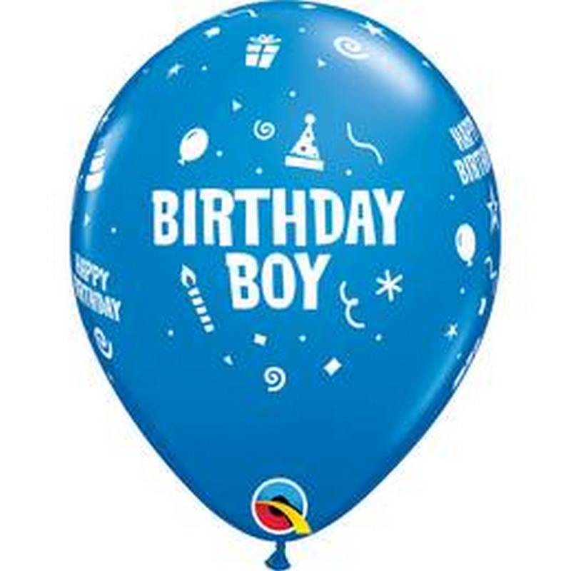 11 inch-es Birthday Boy Kék Szülinapi Lufi (6 db/csomag)