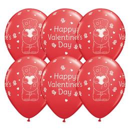 11 inch-es Tatty Teddy Valentine's Day Piros Lufi (25 db/csomag)