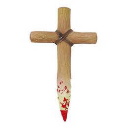 Vámpír Ölő Karó Véres Kereszt Halloween-re, 30 cm-es