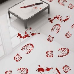 Véres Cipőnyomok Matrica Dekoráció - 8 db