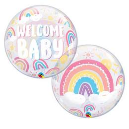 22 inch-es Welcome Baby Boho Rainbows Bubble Lufi